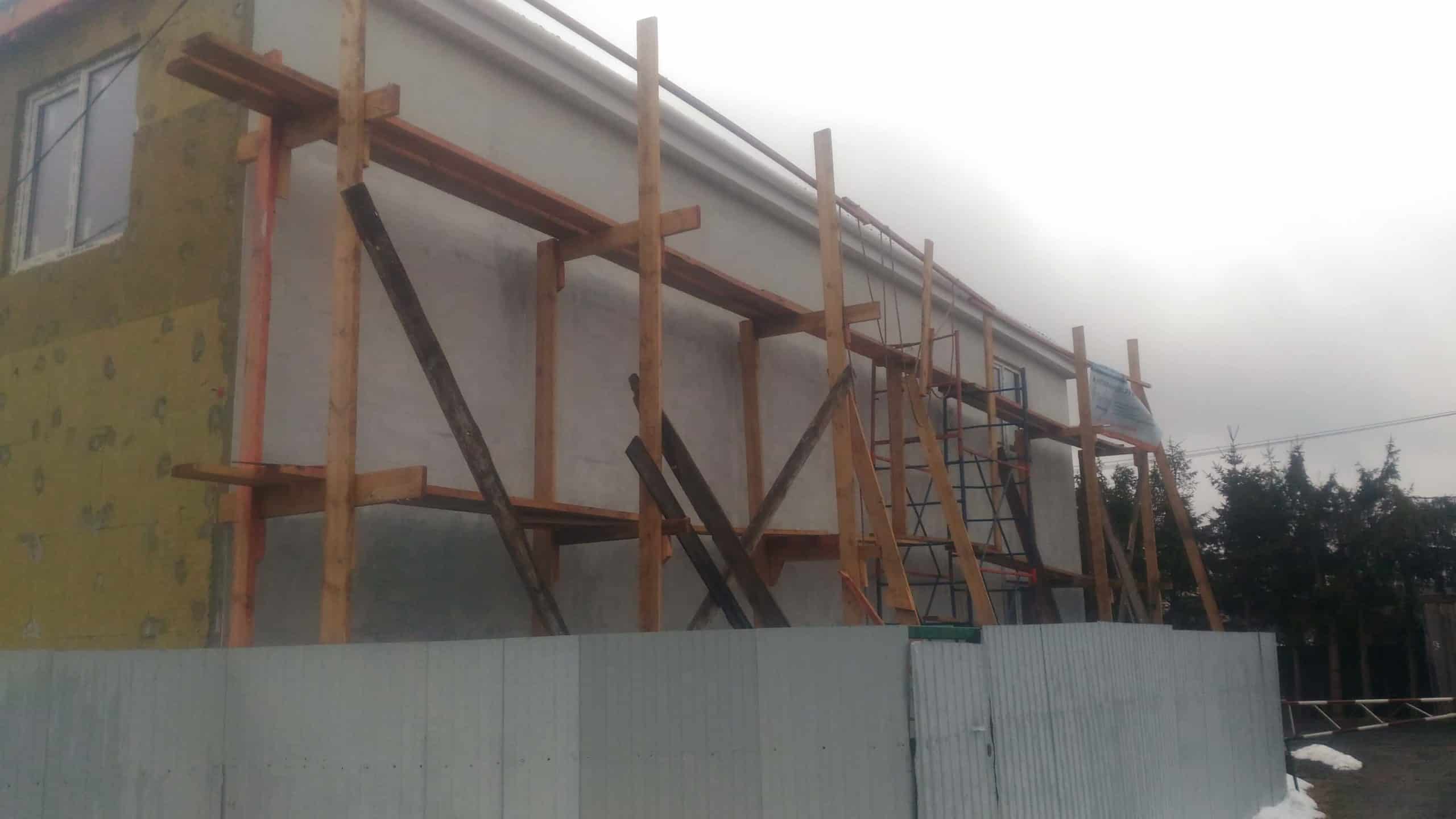 Строительство дома из поризованного рядового камня в п. «Мяглово», ЛО