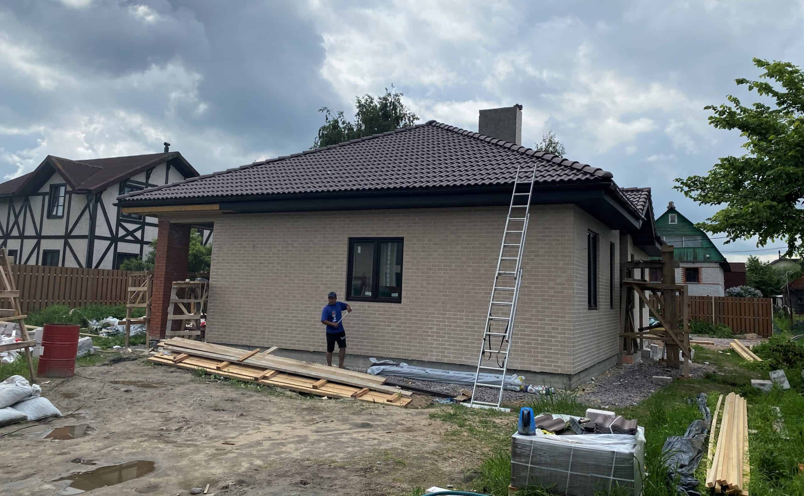 Строительство дома из газобетона в деревне «Новосаратовка», ЛО