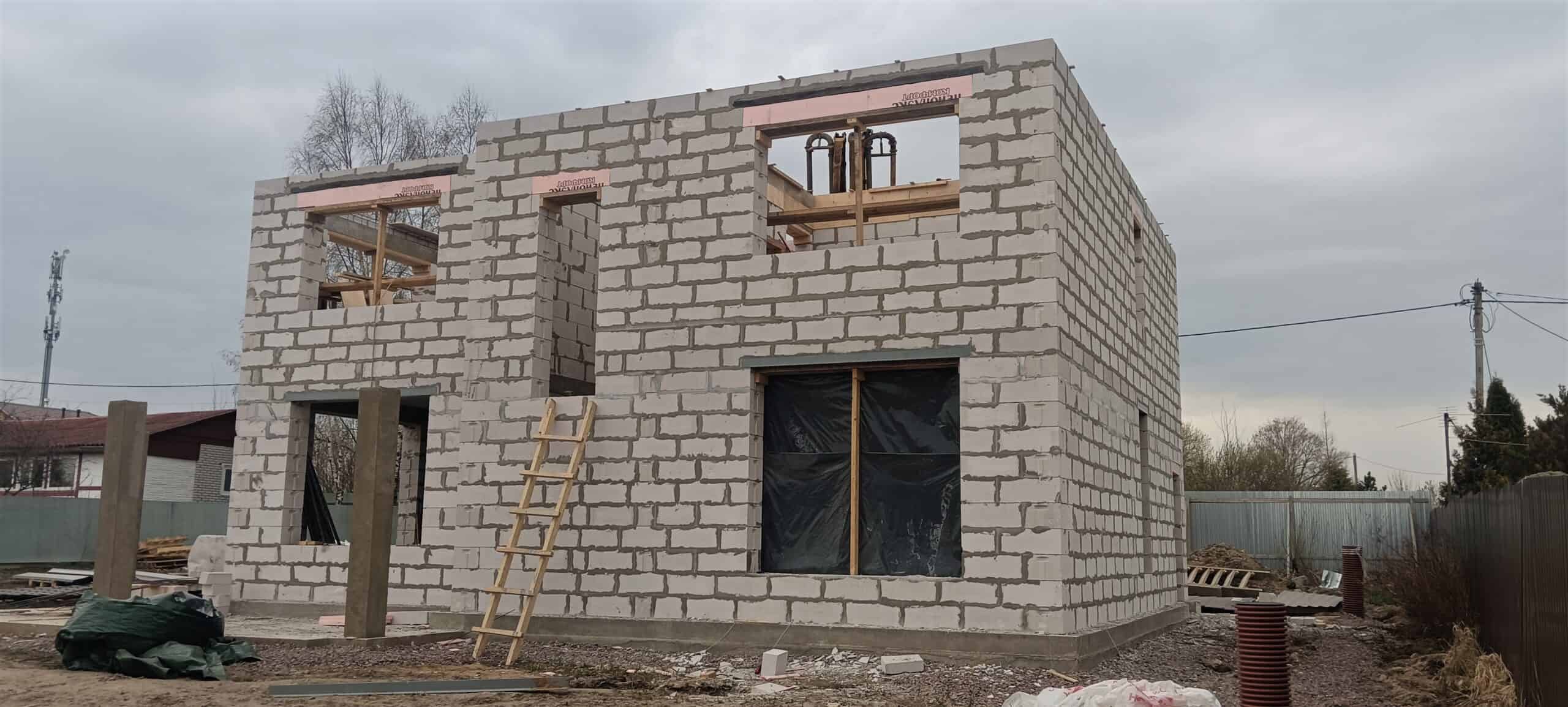Строительство дома из газобетона, в деревне «Кальтино», ЛО