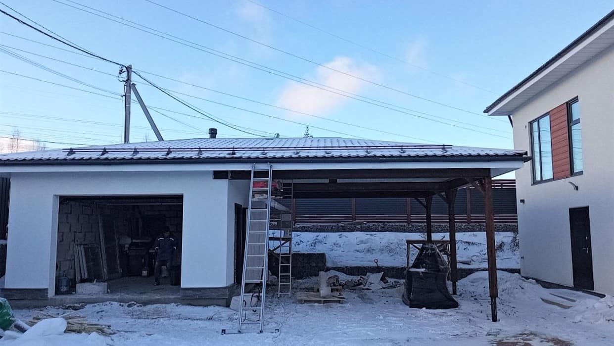 Строительство гаража из газобетона, в посёлке Бугры, СНТ «Светлана», ЛО